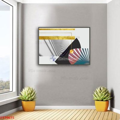 File gốc Tranh treo hiện đại pha lê gương FT70675 (in lụa) tranh phong thủy