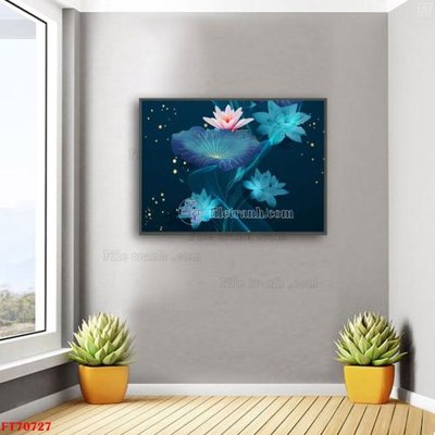 File gốc Tranh treo hiện đại pha lê gương FT70727 (in mica) cắt laser