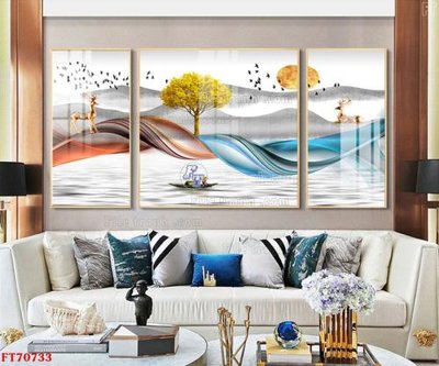File tranh Tranh treo hiện đại pha lê gương FT70733 (file gốc) chuẩn màu in