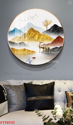 File in trần Tranh treo hiện đại pha lê gương FT70737 (bản gốc 3D) sống động