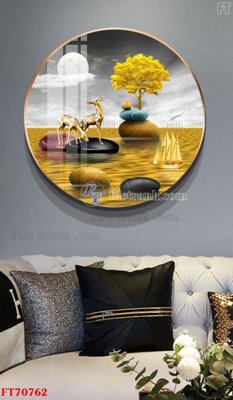 Ảnh gốc Tranh treo hiện đại pha lê gương FT70762 (nét căng) in mica