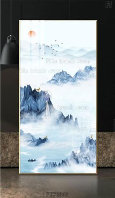 File in trần Tranh treo pha lê gương FT78331 (file gốc) xuyên sáng