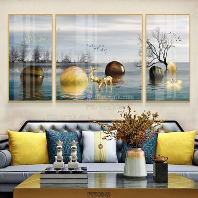 Ảnh gốc Tranh treo pha lê gương FT78342 (độ nét cao) in tráng gương