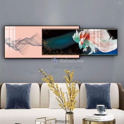 Ảnh gốc Tranh treo pha lê gương FT78479 (nét căng) in mica