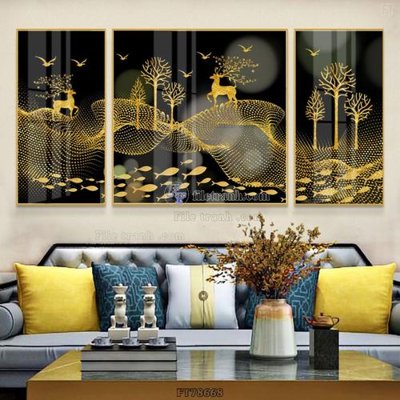 File tranh in trần 3D Tranh treo pha lê gương FT78668 (ảnh gốc)