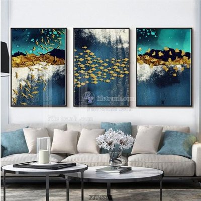 File in mica Tranh treo pha lê gương FT78730 (bản gốc) làm vách ngăn