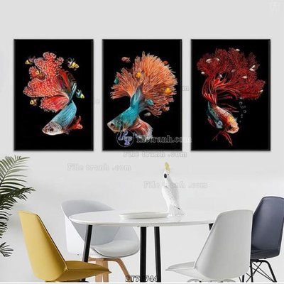 Hình ảnh file gốc in lụa Tranh treo pha lê gương FT78744