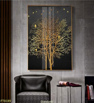 Download file gốc Tranh trang trí lối vào 1 tấm FT8189 (in lụa) hoa lá