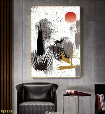 Tải file Tranh trang trí lối vào 1 tấm FT8325 (gốc) chủ đề hoa sen