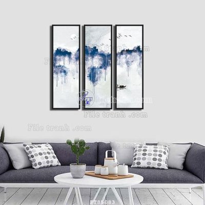 File gốc File tranh hiện đại pha lê gương FT85083 (ảnh chi tiết) để in lụa