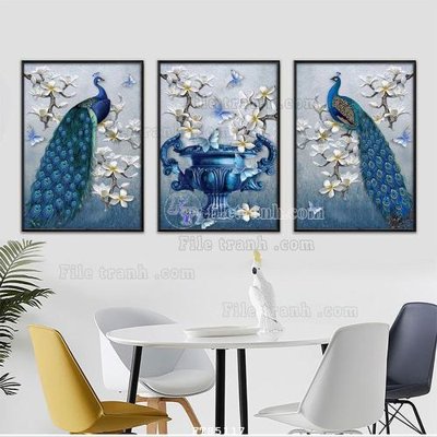 File gốc File tranh hiện đại pha lê gương FT85117 (in mica) trang trí