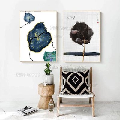 Hình ảnh file gốc in trần nhà File tranh hiện đại pha lê gương FT85228