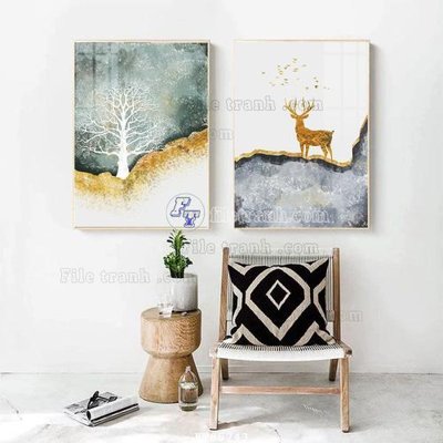 File in trần File tranh hiện đại pha lê gương FT85243 (file gốc) xuyên sáng