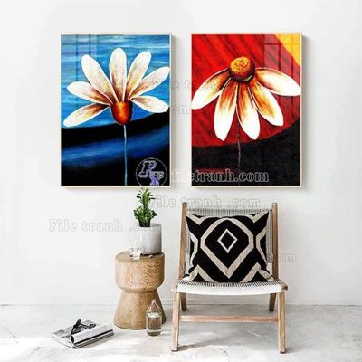 File in lụa File tranh hiện đại pha lê gương FT85346 (hoa văn) File tranh hiện đại pha lê gương FT85346