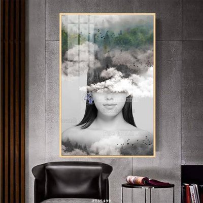 File tranh File tranh hiện đại pha lê gương FT85499 (bản gốc) in lụa 5D