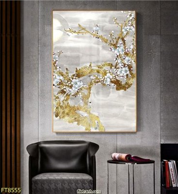 Ảnh gốc Tranh trang trí lối vào 1 tấm FT8555 (nét căng) in mica