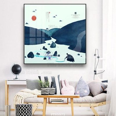 File tranh gốc in trần nhà File tranh hiện đại pha lê gương FT85571 3D