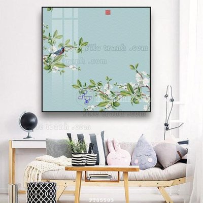 Hình ảnh file gốc in lụa File tranh hiện đại pha lê gương FT85583
