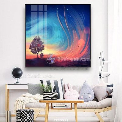 File tranh File tranh hiện đại pha lê gương FT85594 (bản gốc) treo tường