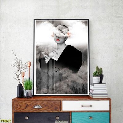 File tranh Tranh trang trí lối vào 1 tấm FT8615 (bản gốc) in lụa dán tường