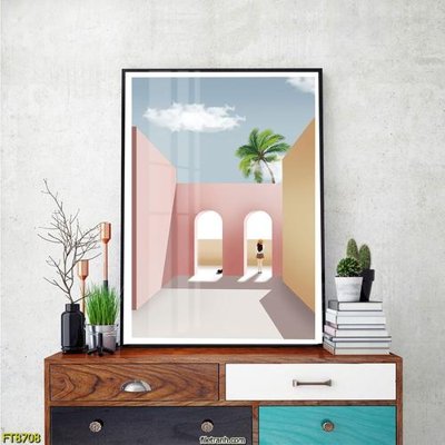 Download file gốc Tranh trang trí lối vào 1 tấm FT8708 (in lụa) hoa lá