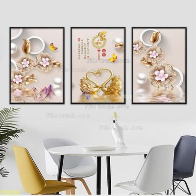 File gốc Tranh treo pha lê gương FT87507 (in tráng gương) ốp tường