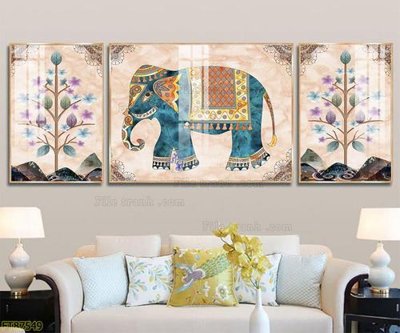 File in trần Tranh treo pha lê gương FT87549 (bản gốc) bầu trời