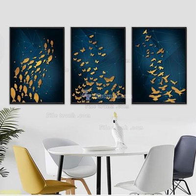 File in mica Tranh treo pha lê gương FT87630 (bản gốc) làm vách ngăn