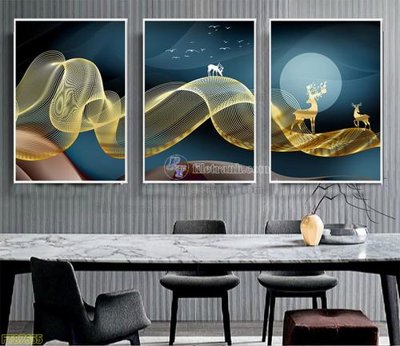 File in trần Tranh treo pha lê gương FT87655 (bản gốc) phong cảnh