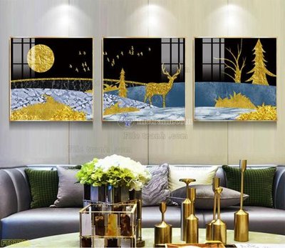 File tranh gốc Tranh treo pha lê gương FT87701 chủ đề hiện đại