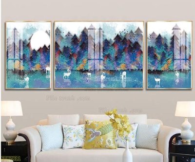 File in trần Tranh treo pha lê gương FT87811 (bản gốc 3D) sống động