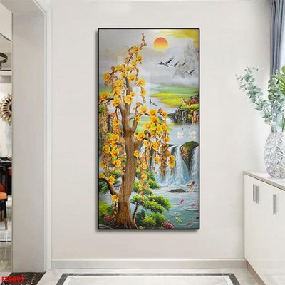 Ảnh gốc Tranh trang trí lối vào 1 tấm FT9097 (nét căng) in mica