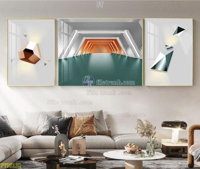 File in ấn File tranh hiện đại pha lê gương FT95132 chuyên nghiệp