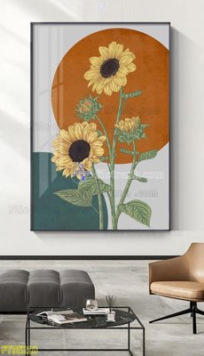 Hình ảnh file gốc in lụa File tranh hiện đại pha lê gương FT95218