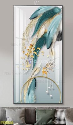File gốc File tranh hiện đại pha lê gương FT95336 (in lụa) tranh mã đáo