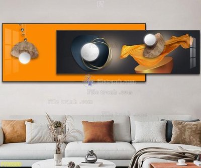 File PSD File tranh hiện đại pha lê gương FT95358 (bản gốc) đã tách nền