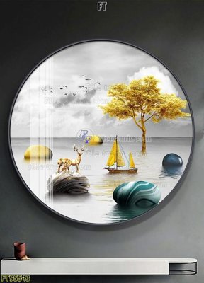 File tranh File tranh hiện đại pha lê gương FT95543 (gốc) chủ đề thành phố