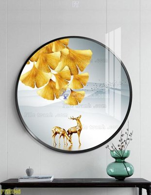 File in trần File tranh hiện đại pha lê gương FT95546 (file gốc) phong thủy