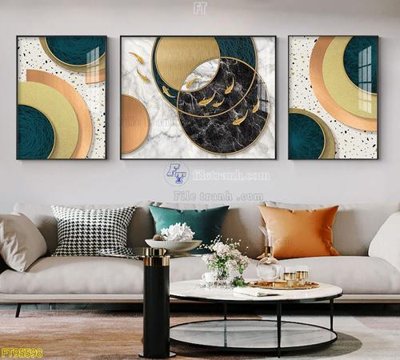 File tranh File tranh hiện đại pha lê gương FT95598 (bản gốc) in lụa dán tường