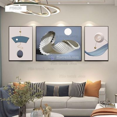 File in trần Tranh treo pha lê gương FT96130 (bản gốc) hoa văn