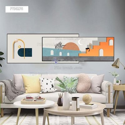 File in trần Tranh treo pha lê gương FT96276 (bản gốc) đại dương