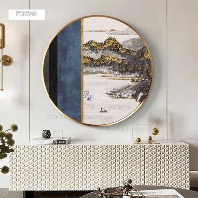 File in trần Tranh treo pha lê gương FT96340 (bản gốc) bầu trời