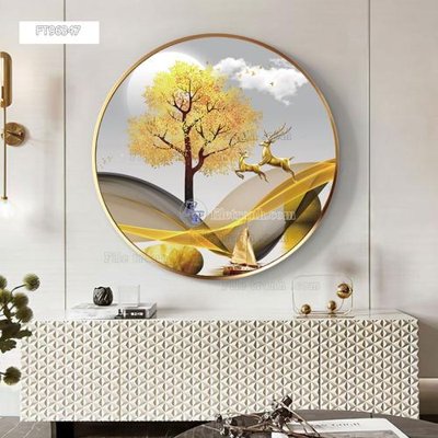 File in trần Tranh treo pha lê gương FT96347 (file gốc) hoa văn 3D