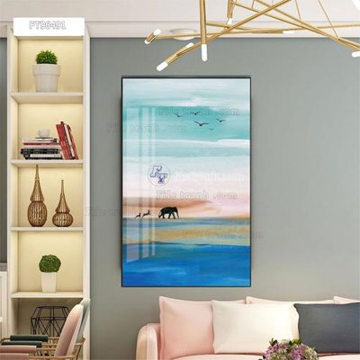 File in trần Tranh treo pha lê gương FT96491 (file gốc) hoa văn 3D