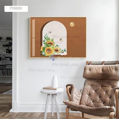 File in trần Tranh treo pha lê gương FT96630 (bản gốc 3D) sống động