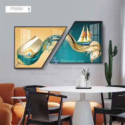 File PSD Tranh treo pha lê gương FT96690 (gốc) nhiều lớp (multi-layer)