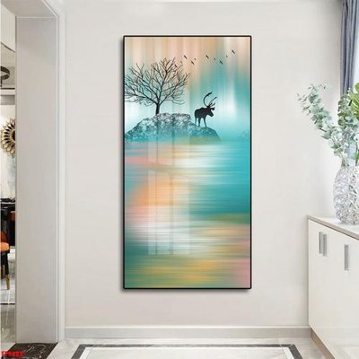 Download file gốc File tranh lối vào FT9684 (in lụa) hoa lá