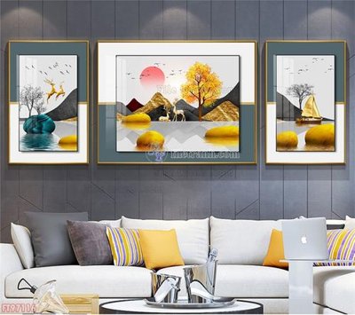 File gốc Tranh decor phủ gương hiện đại FT97116 (phong cách) châu Âu