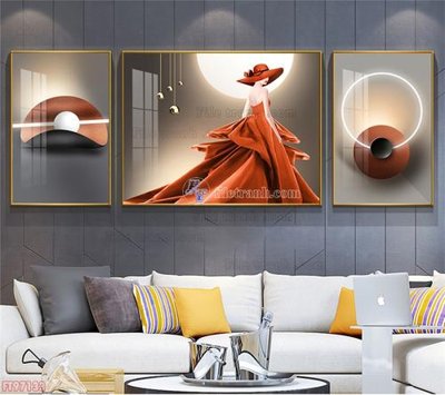 File in lụa Tranh decor phủ gương hiện đại FT97133 (chất lượng cao) Tranh decor phủ gương hiện đại FT97133