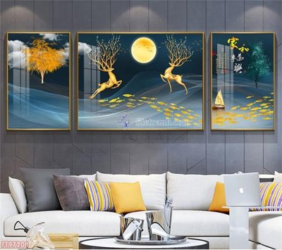 File tranh Tranh decor phủ gương hiện đại FT97208 (bản gốc) treo tường